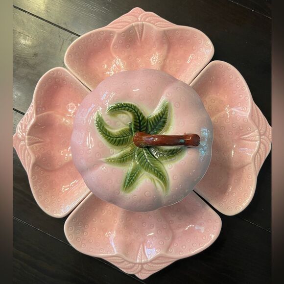Vtg MCM CALIFORNIA CA Pottery 1940s Belmar Pink Strawberry Lazy Susan Party
Dish - Picture 1 of 16